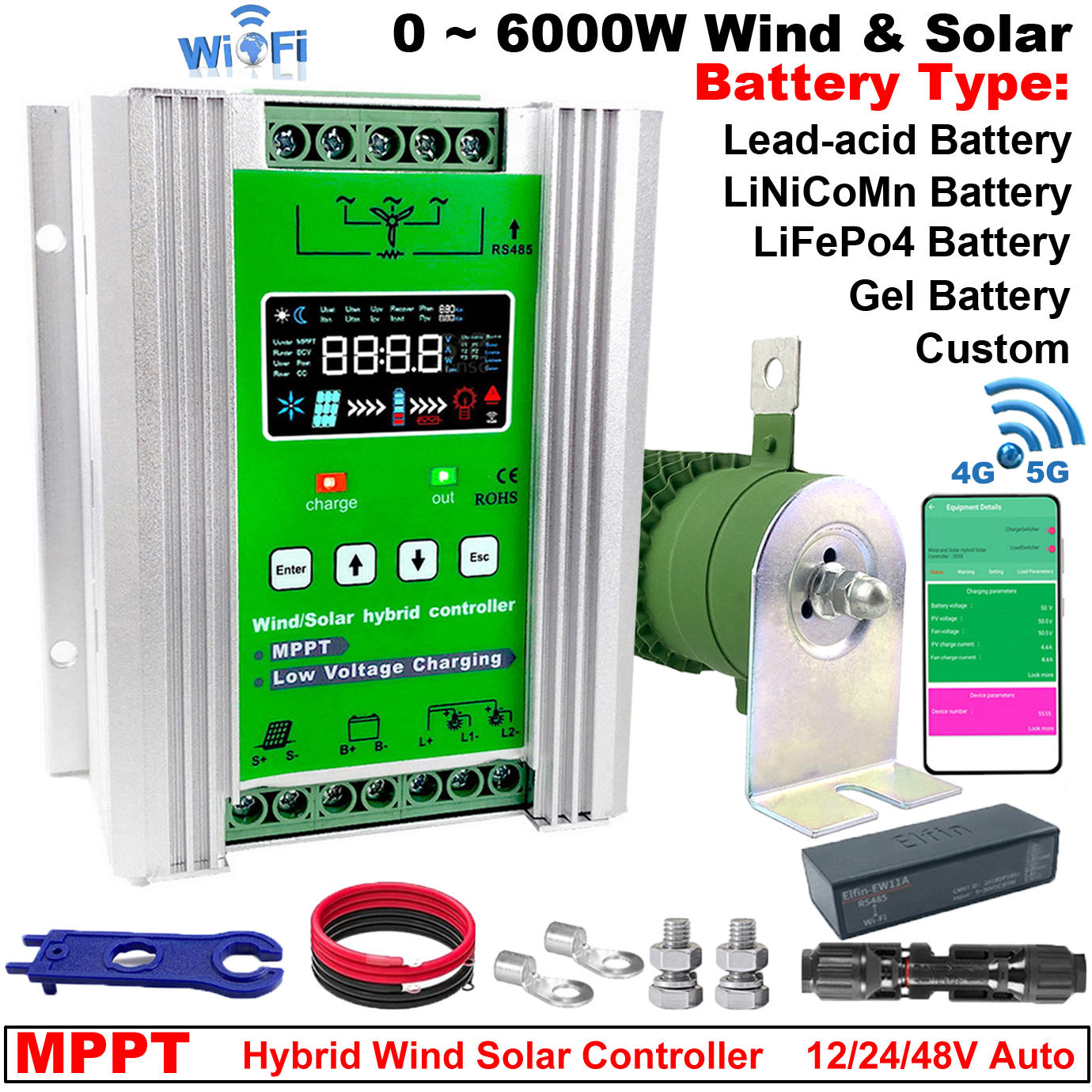 4000W MPPT Wind Solar Hybrid C - Mppt Charge Controller のレビューと価格