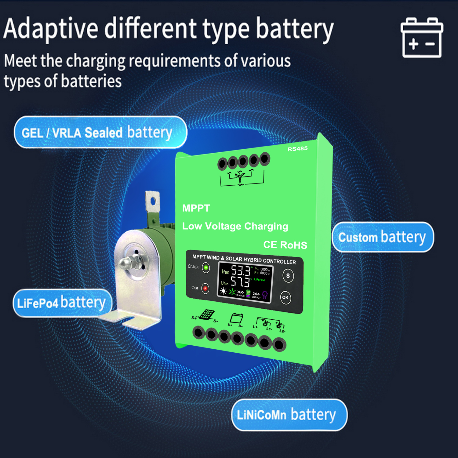 MPPT Wind Solar Hybrid Charge  - Mppt Charge Controller のレビューと価格